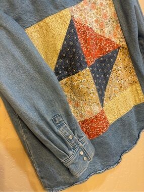 Levi's Dorsey patchwork western shirt Light Blue Denim Button-Up Shirt Jacket